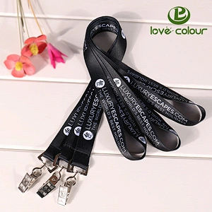 Multicolour Lanyard polyester strap For ID Badge Holder With Metal Clip