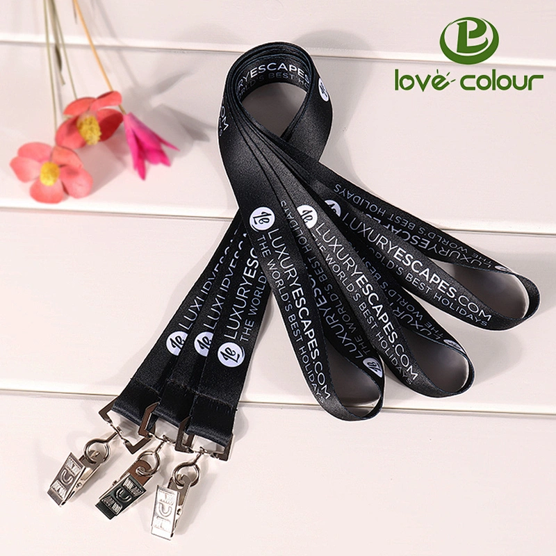 Multicolour Lanyard polyester strap For ID Badge Holder With Metal Clip