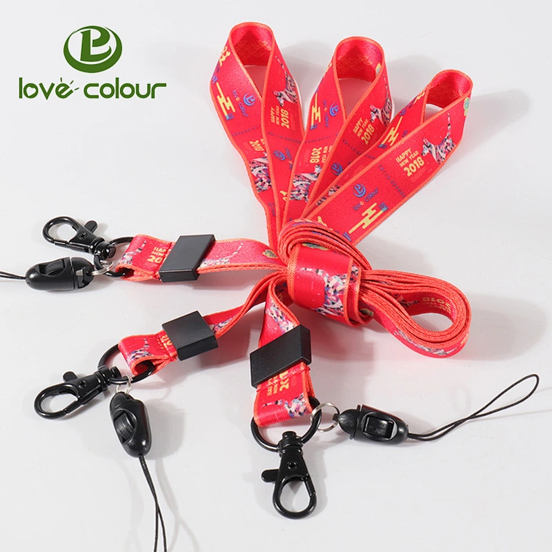 Sublimation Red Color Neck Straps Lanyards for Mobile Phone