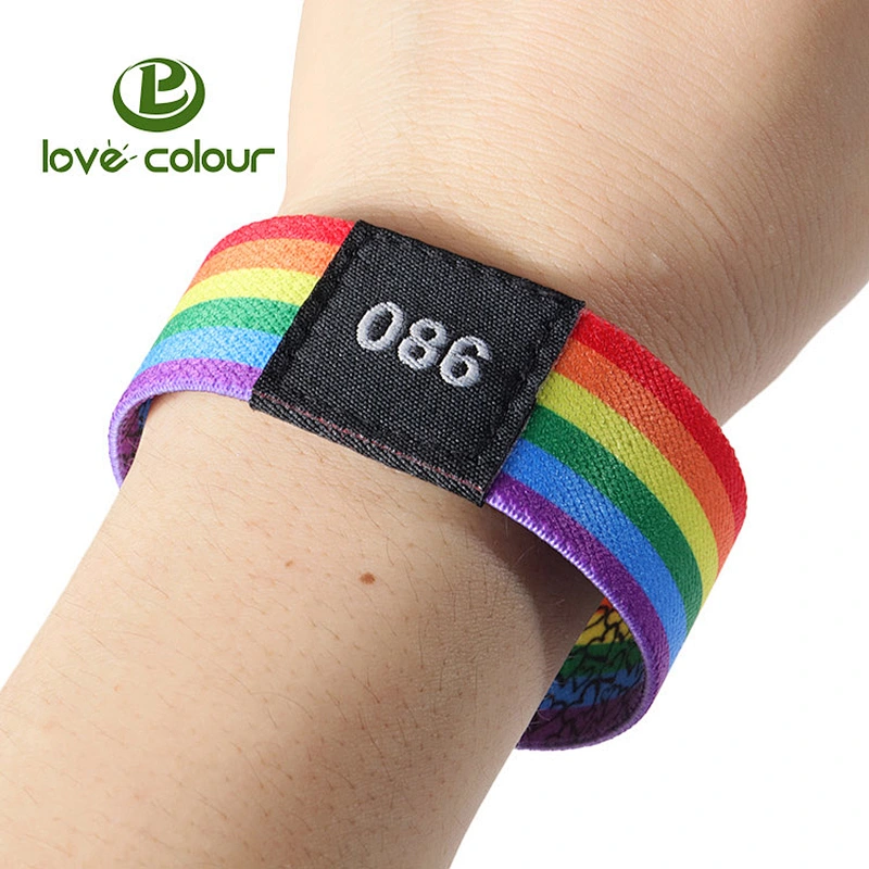Cheap custom personalized festival elastic bands wristband