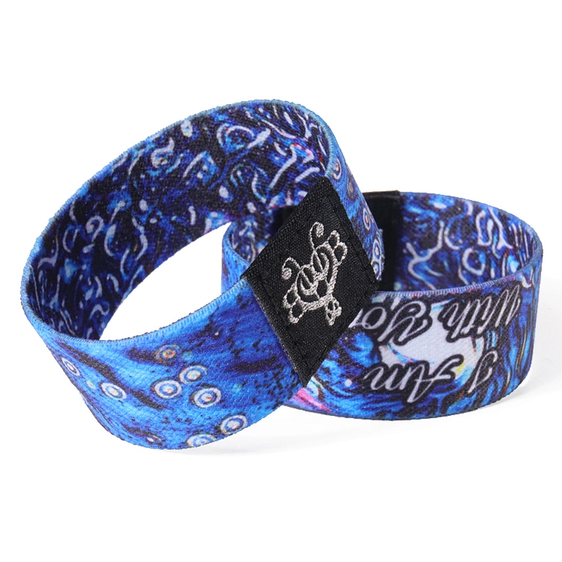 Factory Direct OEM Polyester Bracelet Elastic Wristband with Customized Printing