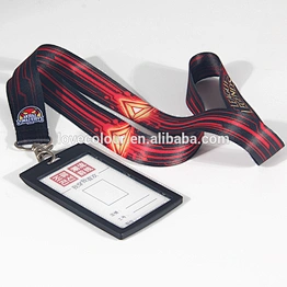 New custom full color printing 2*90 cm printing polyester neck lanyard for a conference with id holder