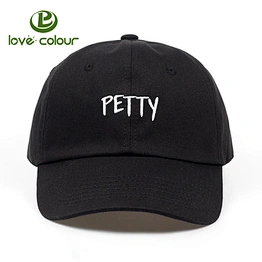 Comfortable Durable Custom Black Cotton Baseball Hats Caps