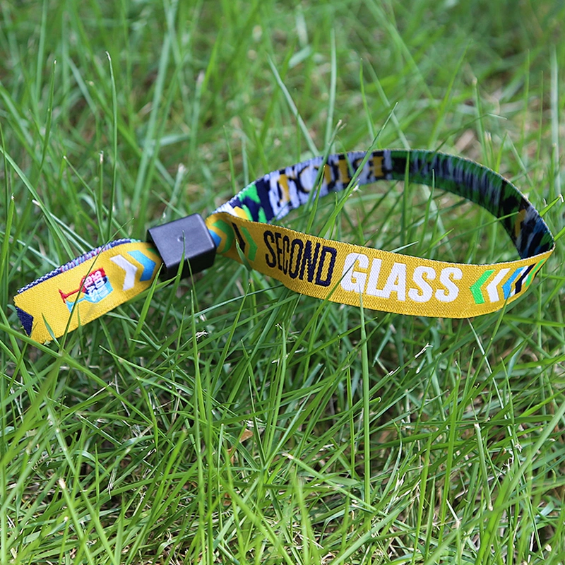 Custom Fabric handicraft polyester woven numbered wristbands for event