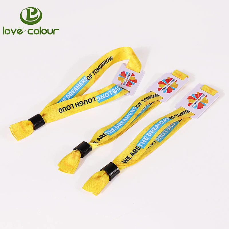 New custom fabric wristbands with one off closure with RFID
