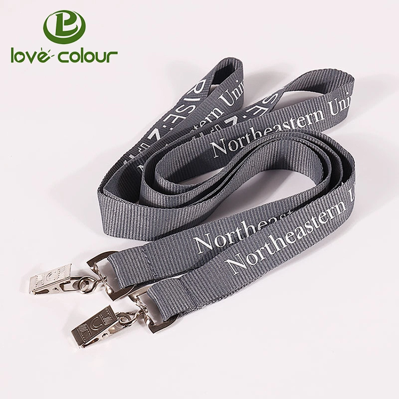 Meeting Polyester lanyard custom with screen printing logo
