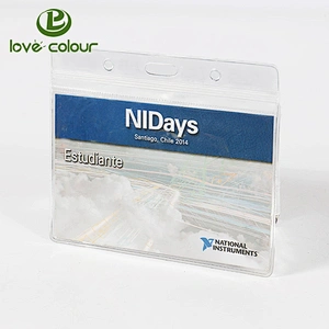 Custom soft PVC card holder for conference with badge reel