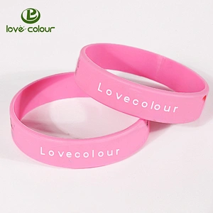 Factory Bulk Supply Custom Logo Silk Imprint Cool Silicone Wristband