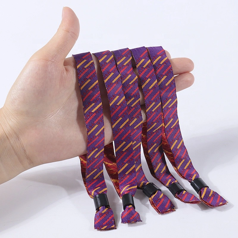 Custom High Quality Polyester Festival Fabric Wristbands for Music Event