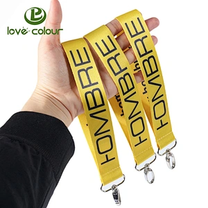 China supplier custom red color heat transfer short lanyard keychain
