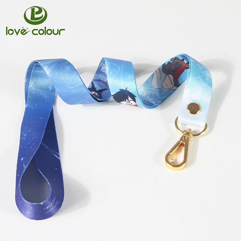 Custom full color printing polyester lanyard strap with client logo