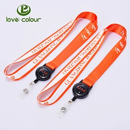 Custom Coloured Polyester Personalised Badge Reel Lanyard / ID Neck Strap