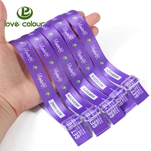 Custom fabric satin wristband with adjustable plastic buckle