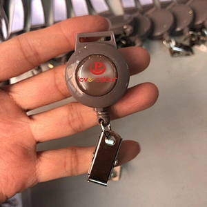 Custom 25MM Retractable epoxy logo badge holder for lanyard