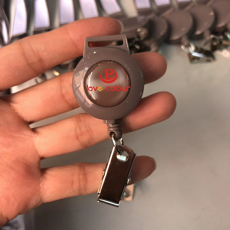 Custom 25MM Retractable epoxy logo badge holder for lanyard