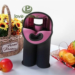 Custom Insulated Neoprene Tote Bag Carrier Double Bottle Drink/Wine/Beer Cooler