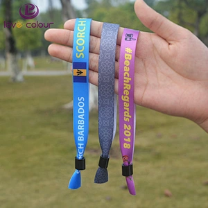 New arrival custom cheap printed polyester satin wristband bracelet for festival