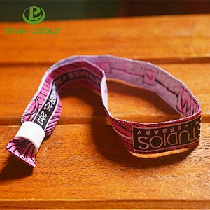 Custom polyester fabric bracelet wristbands for entrance ticket