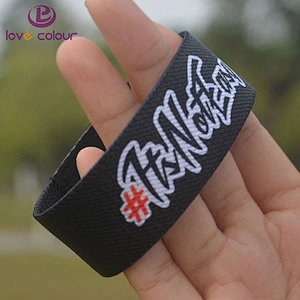 Fashion Custom Design Elastic Bracelets Polyester Concert Wristband