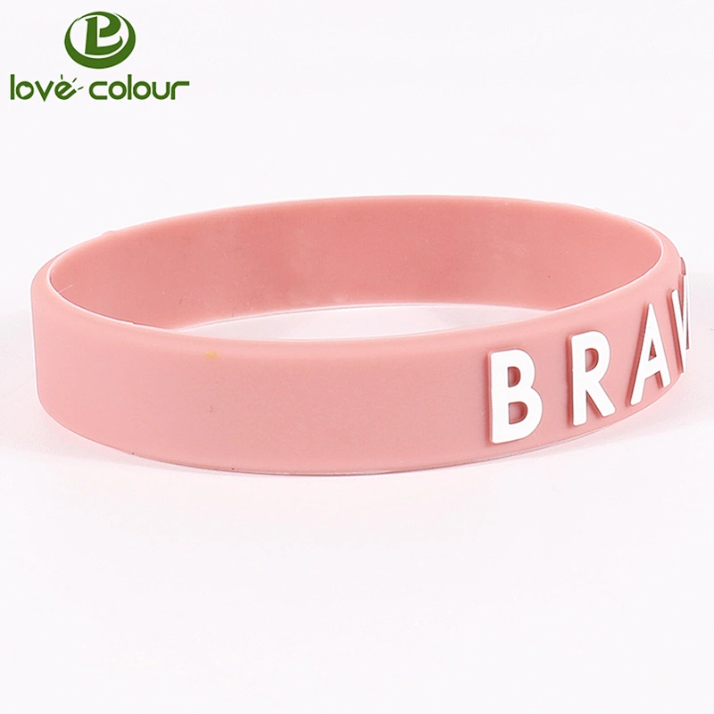 Custom embossed and deboss fill silicone bracelet for sport event or outdoor activity
