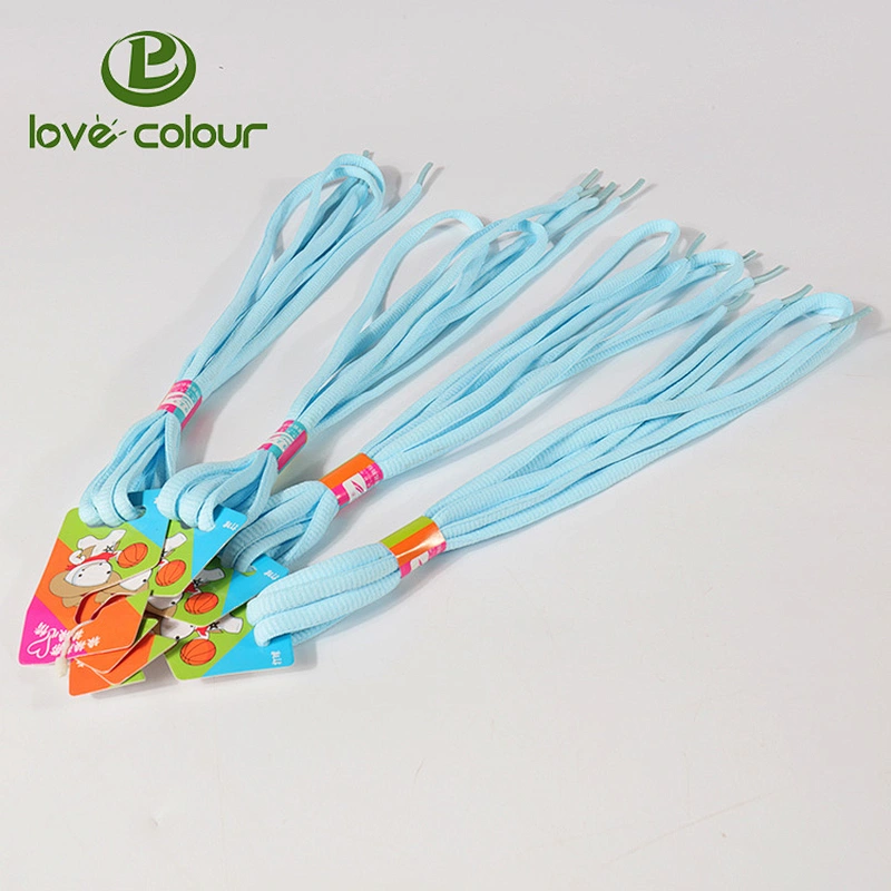 Wholesale colorful flat polyester custom shoelace in bulk