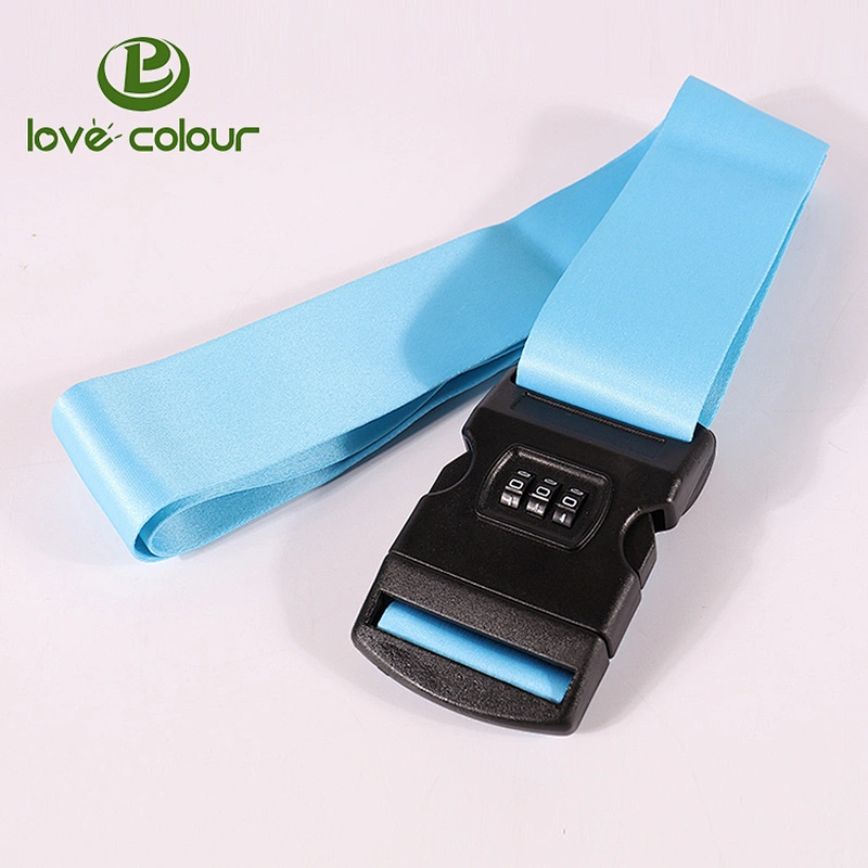 Custom Polyester Red Color Sublimation Luggage Belt With White Release Buckle