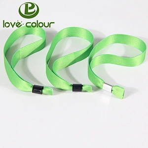 Factory price activity fabric wristbands/bracelets with plastic slide closure