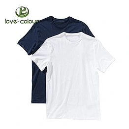 Guangzhou Custom Solid color Mens T Shirt Black And White 100% cotton Summer T-shirts