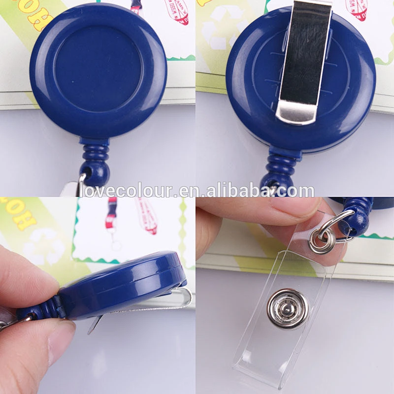 Custom mini cute magnetic metal retractable reel badge holders