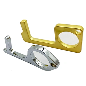 Keychain Door Opener Tool Brass EDC Tool Elevator Door Key Stylus Keychain Tool Non-Contact Door Opener