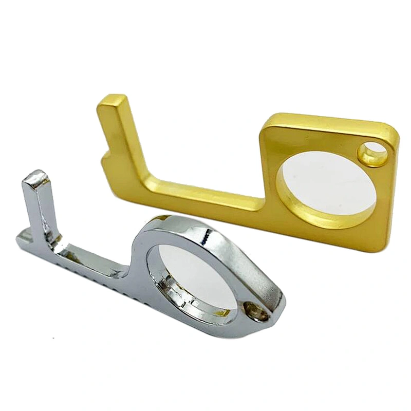 Keychain Door Opener Tool Brass EDC Tool Elevator Door Key Stylus Keychain Tool Non-Contact Door Opener
