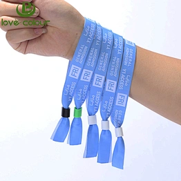 Polyester fabric cloth wristband for festival promotional