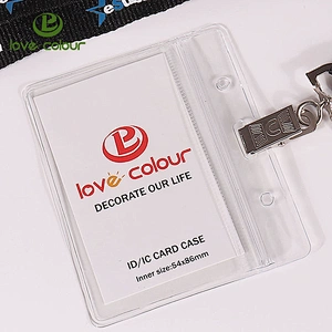 Custom waterproof type pvc horizontal name badge id card holder
