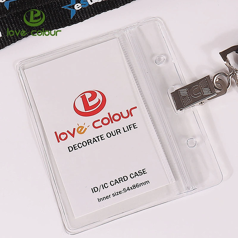 Custom waterproof type pvc horizontal name badge id card holder