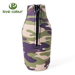 Neoprene insulated tube camouflage beer bottle stubby holder