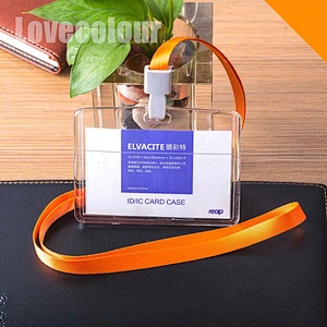 Custom hard plastic work id card holder lanyard for event promotion