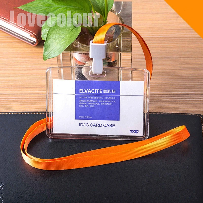 Custom hard plastic work id card holder lanyard for event promotion