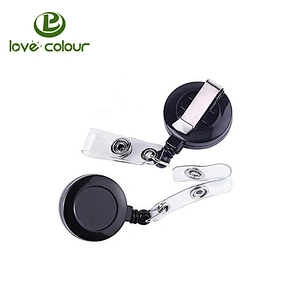 Orange color decorative badge reels with swivel clip