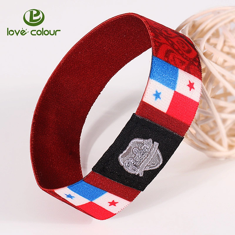 Custom Polyester Stretch Festival Events Elastic Wristbands