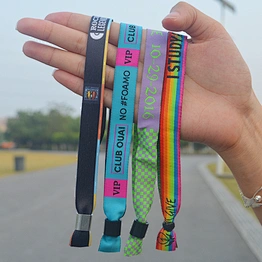 Promotion polyester customized woven thread wristband for activities