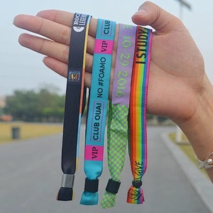 Promotion polyester customized woven thread wristband for activities