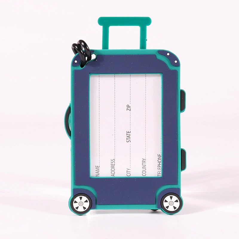 Custom cartoon soft pvc travel luggage id tags holders