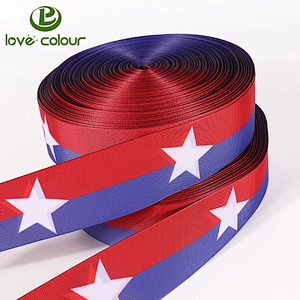Polyester printing grosgrain ribbon custom with your logo