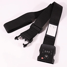 Custom personalized polyester black luggage strap for promotion