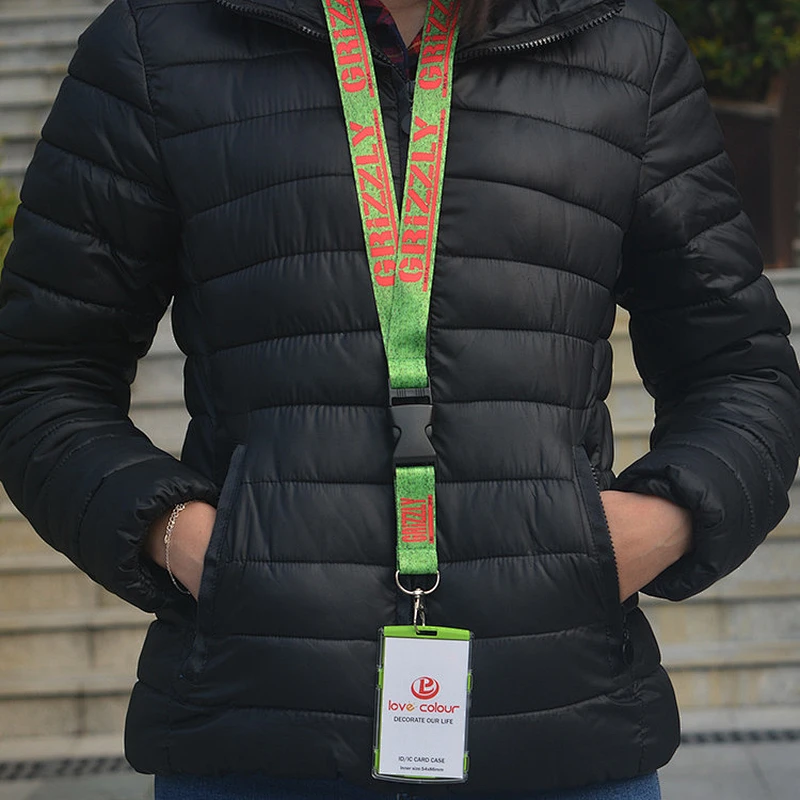 Fashion Style Polyester Material Customized Silkscreen Printing Neck Strap Lanyards