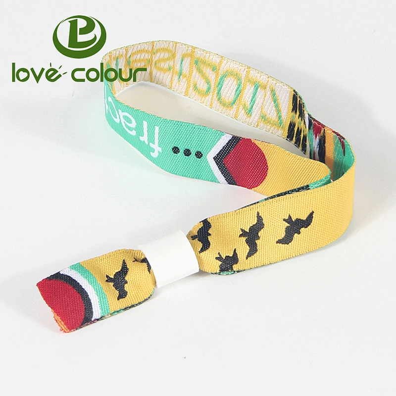 Festival event promotional items woven wristband custom print