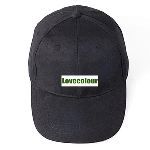 Cheap 100% cotton black color custom logo sport hat caps