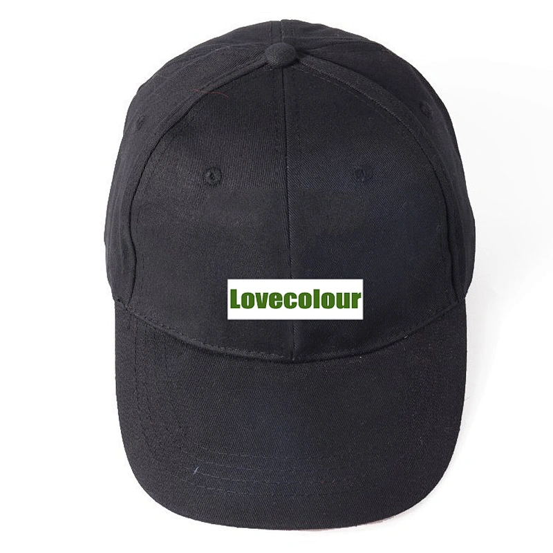 Cheap 100% cotton black color custom logo sport hat caps