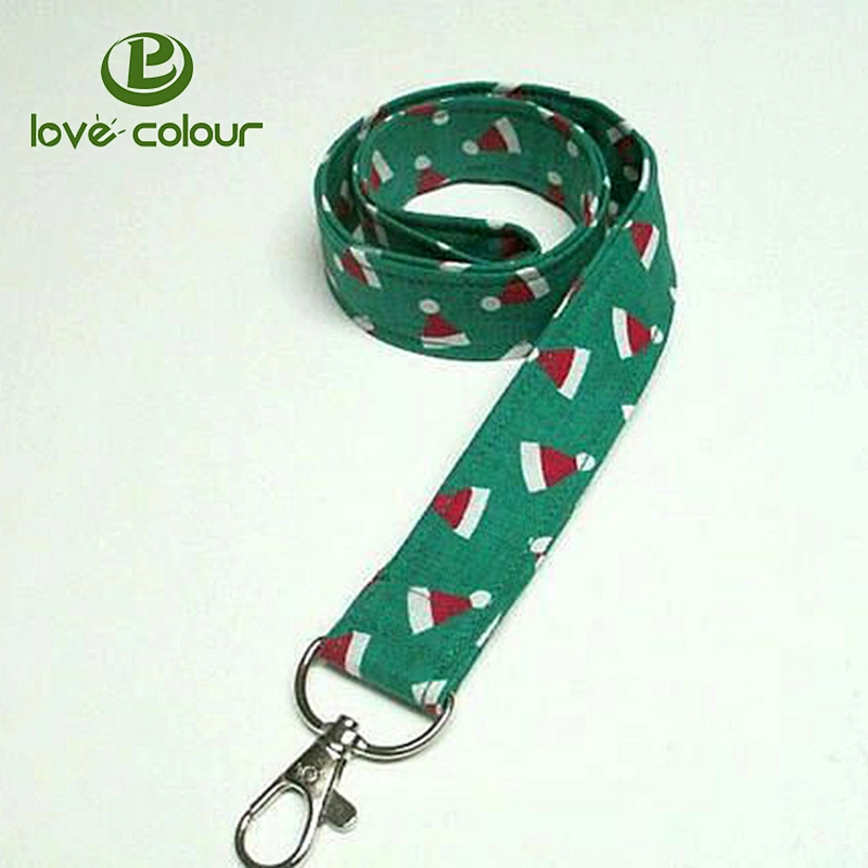 Custom Festival promotion gift sublimation printing Christmas ribbon lanyard
