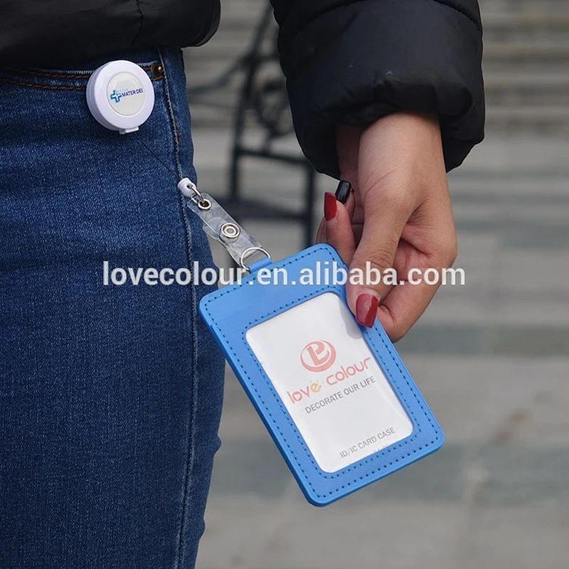 Hot design cool convention PU badge holder for hanging ID card